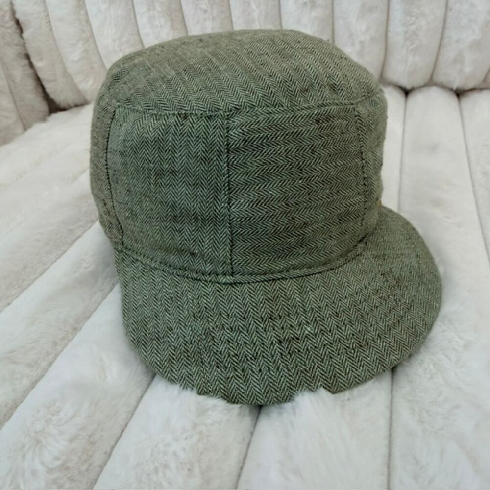 Livity Outernational Olive Green Herringbone Engineer Cap Adjustable Lined Hemp